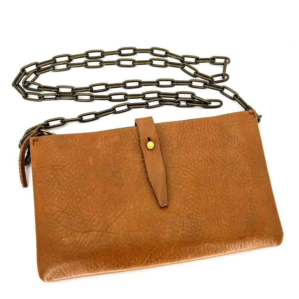 Madewell Transport Accordian Crossbody Purse Bag English Saddle Tan Leather